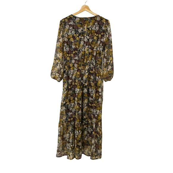 Abercrombie & Fitch Midi Dress Medium Floral Boho Peasant - Picture 3 of 13